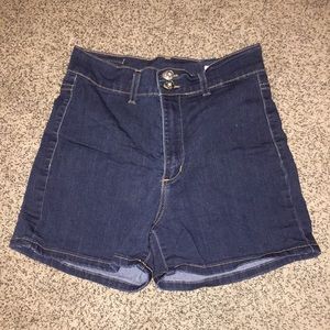 Angry Rabbit high-waisted stretchy denim shorts